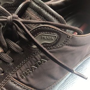 MEN'S PRADA SPORT CALF LEATHER & NYLON STREET SHOE